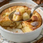 warm apple cinnamon cottage cheese bake in a bowl