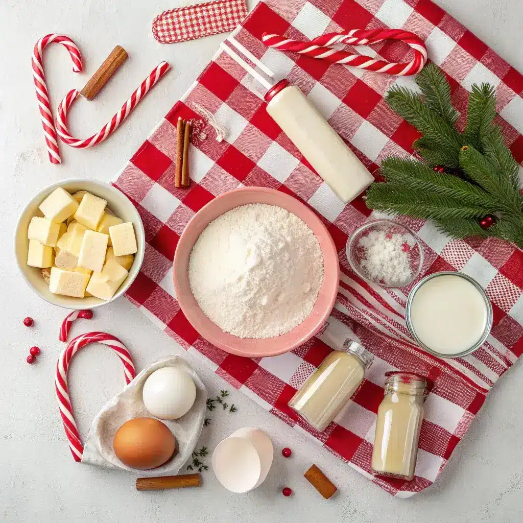 gift box of homemade candy cane cookies
