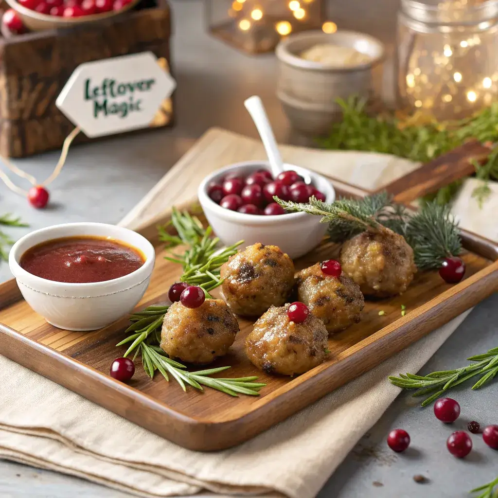 Cranberry & Turkey Stuffing Balls recipe