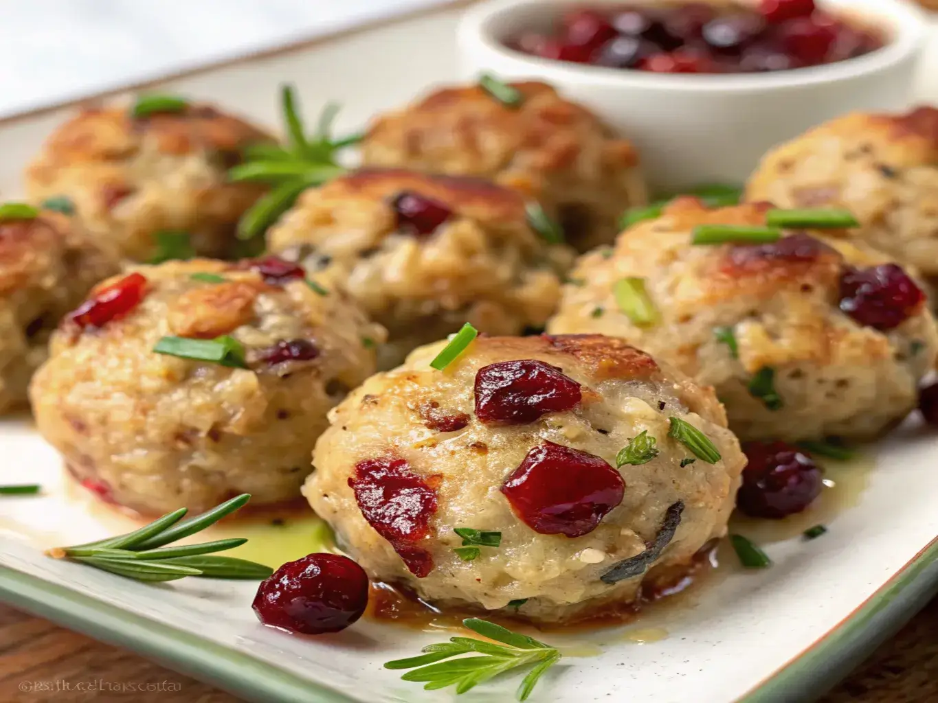 Cranberry & Turkey Stuffing Balls recipe