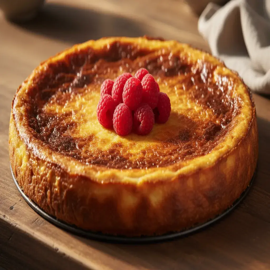 whole crustless keto custard pie with berries