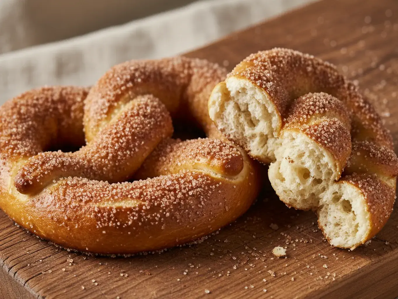 homemade cinnamon sugar soft pretzels recipe