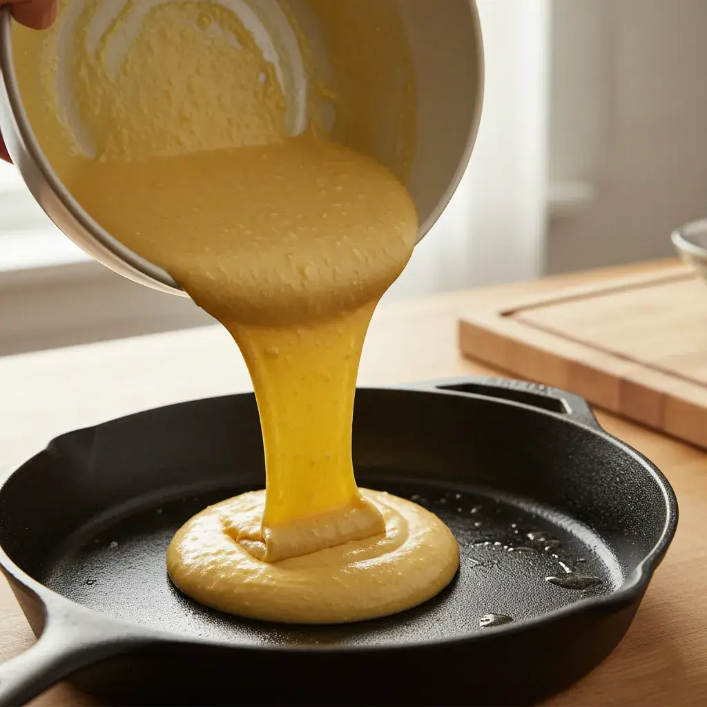 making gluten free cornbread recipe batter