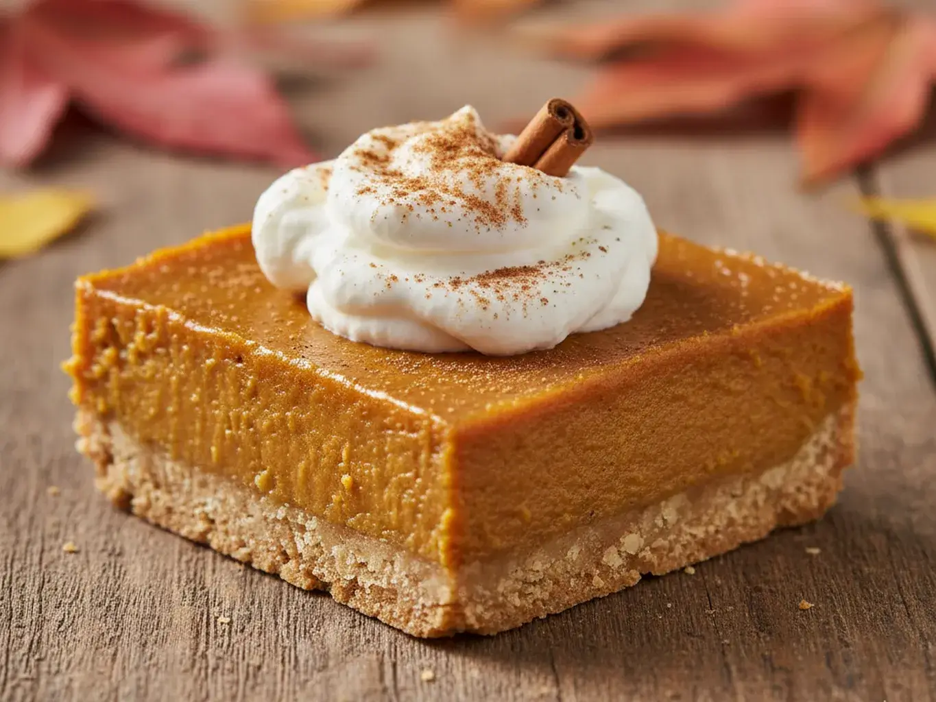 The ultimate easy fall dessert: Gluten-Free Pumpkin Pie Bars with a creamy filling and shortbread crust.