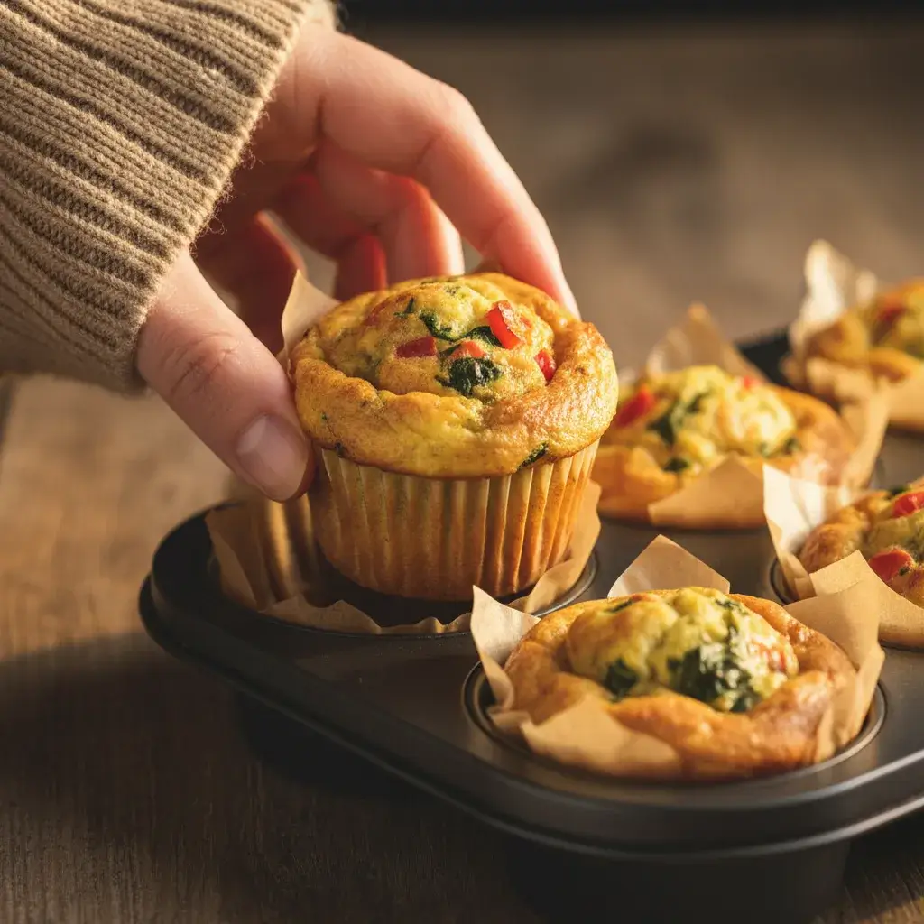 high protein egg muffins with cottage cheese ready for the oven.