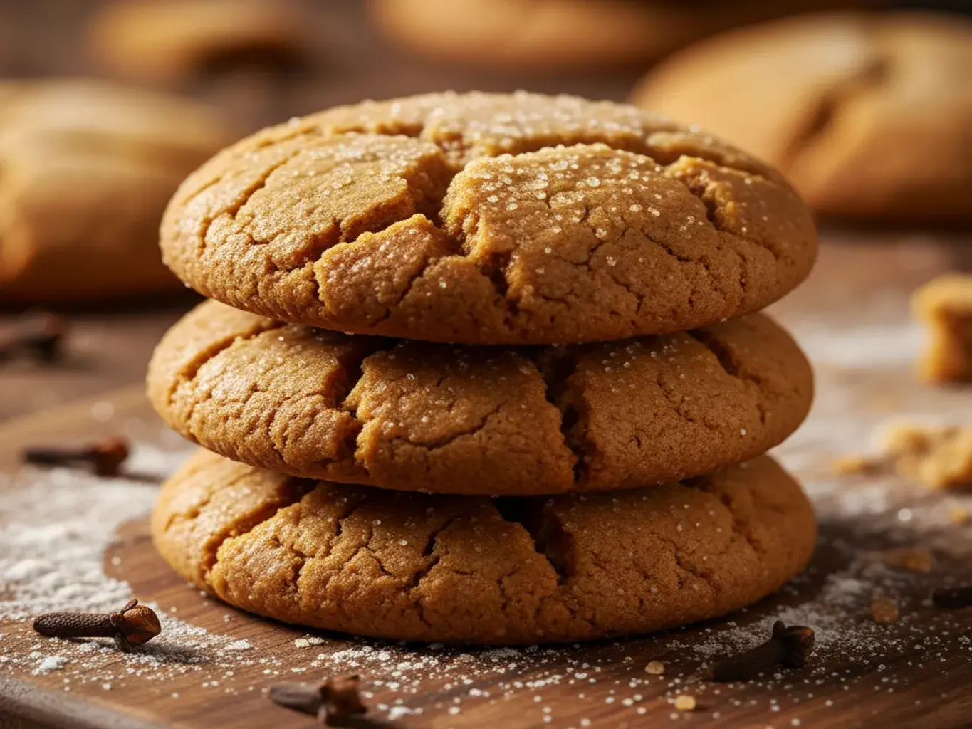 homemade-gingersnap-cookies-stack