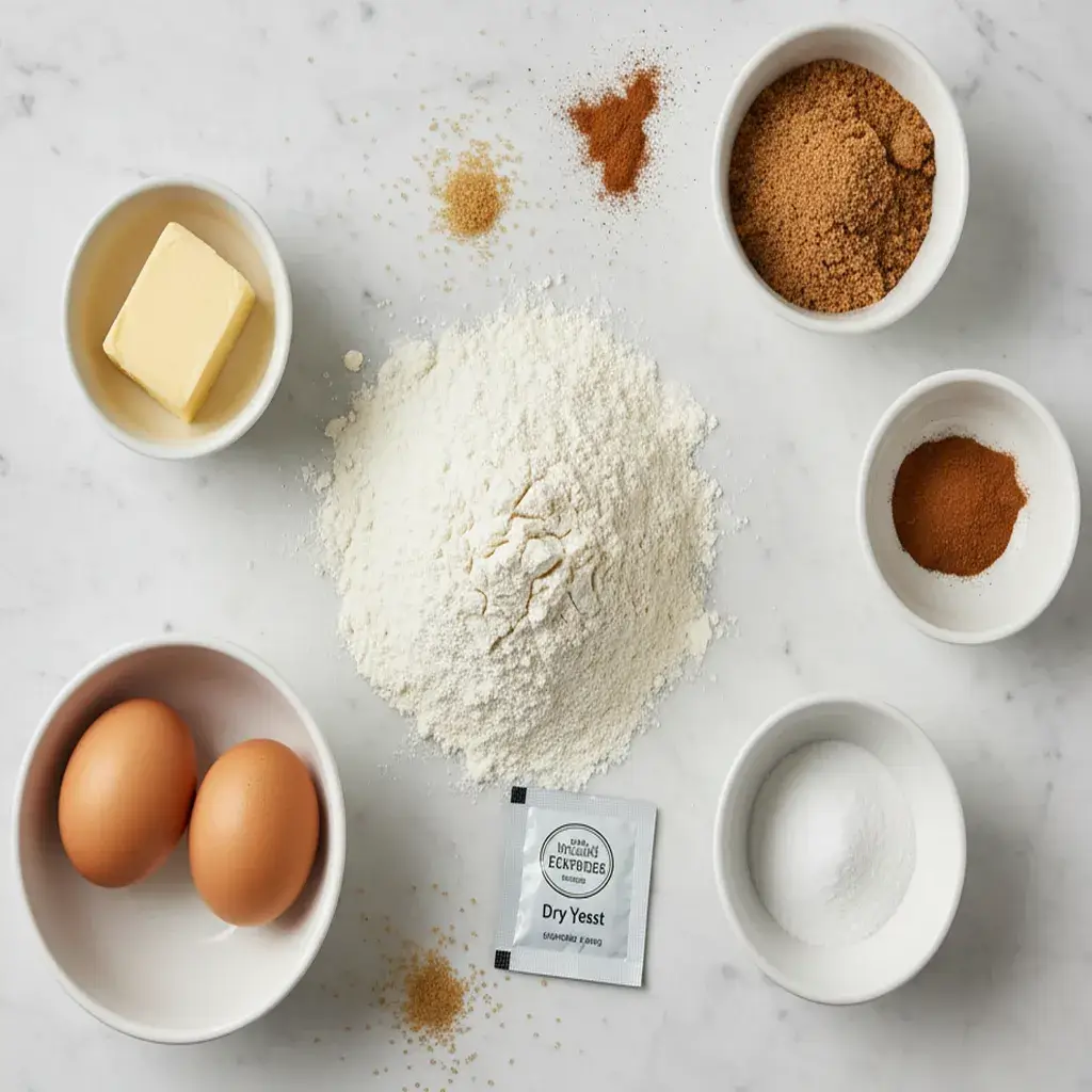 ingredients for cinnamon sugar soft pretzels recipe