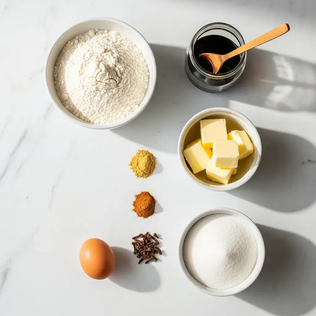 gingersnap-cookies-ingredients-flatlay