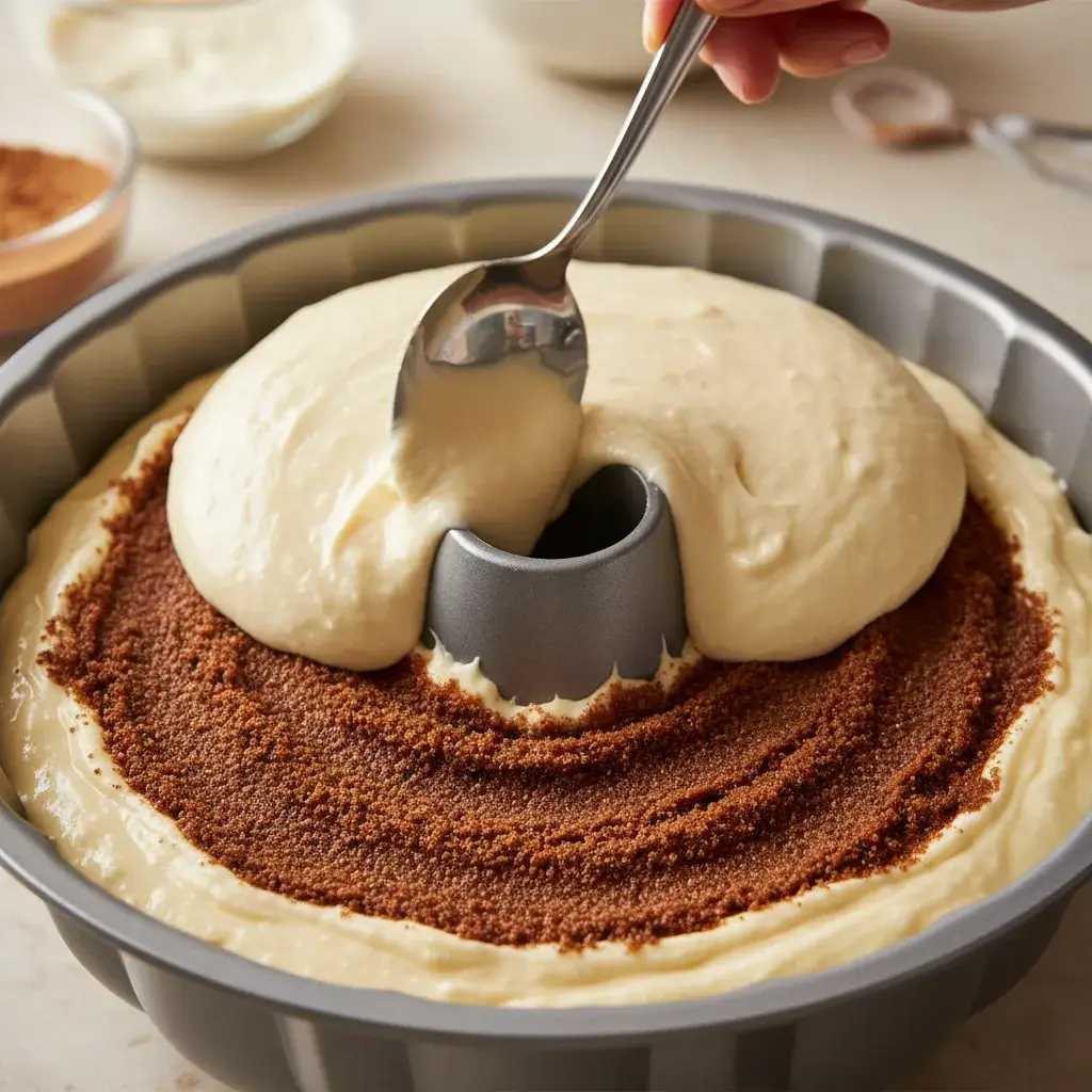 layering-the-cinnamon-swirl-in-bundt-cake