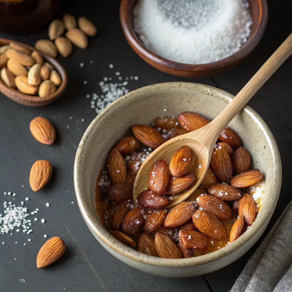 making-candied-almonds-for-bread-recipe