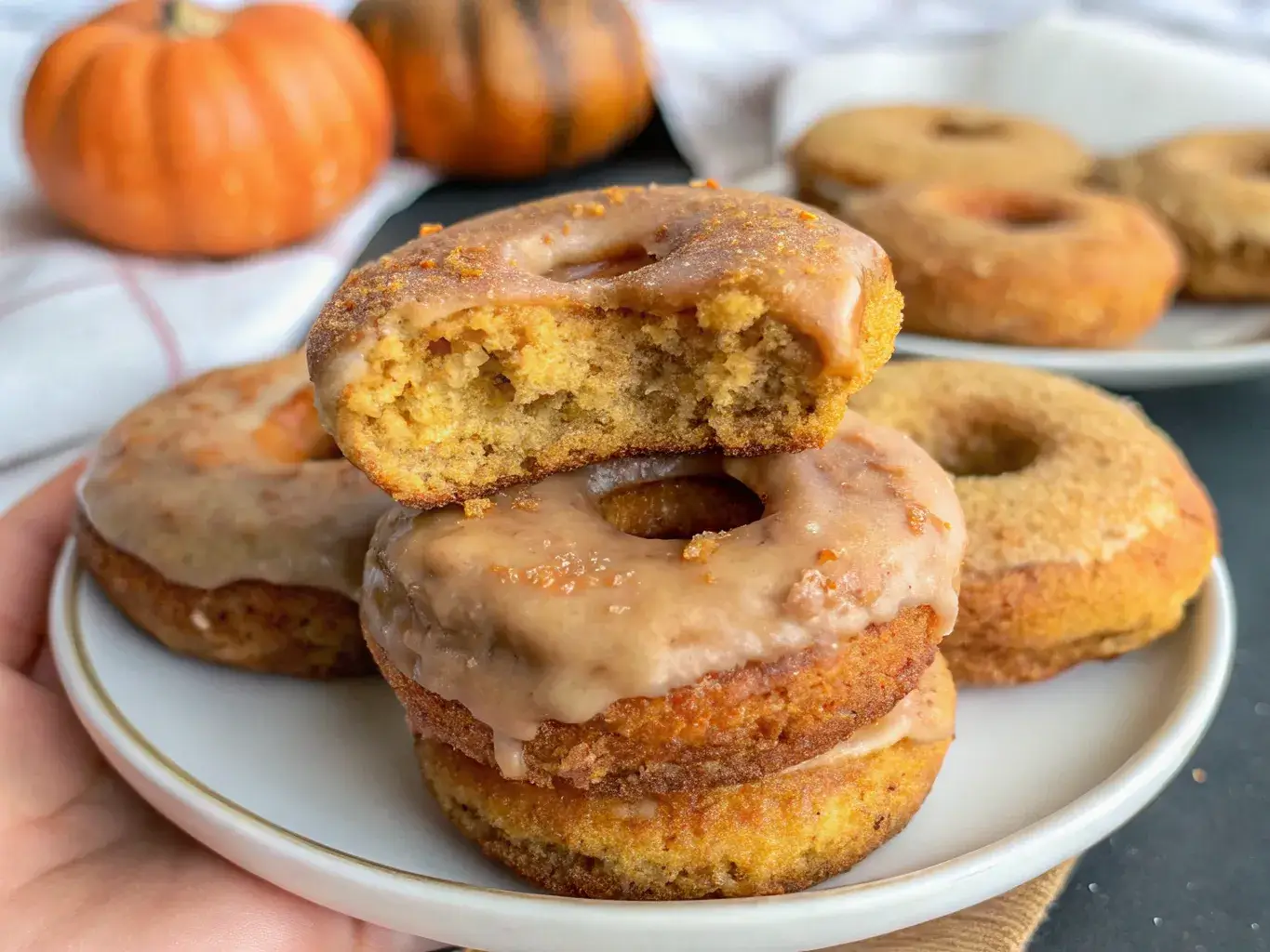 fresh-baked homemade paleo pumpkin donuts