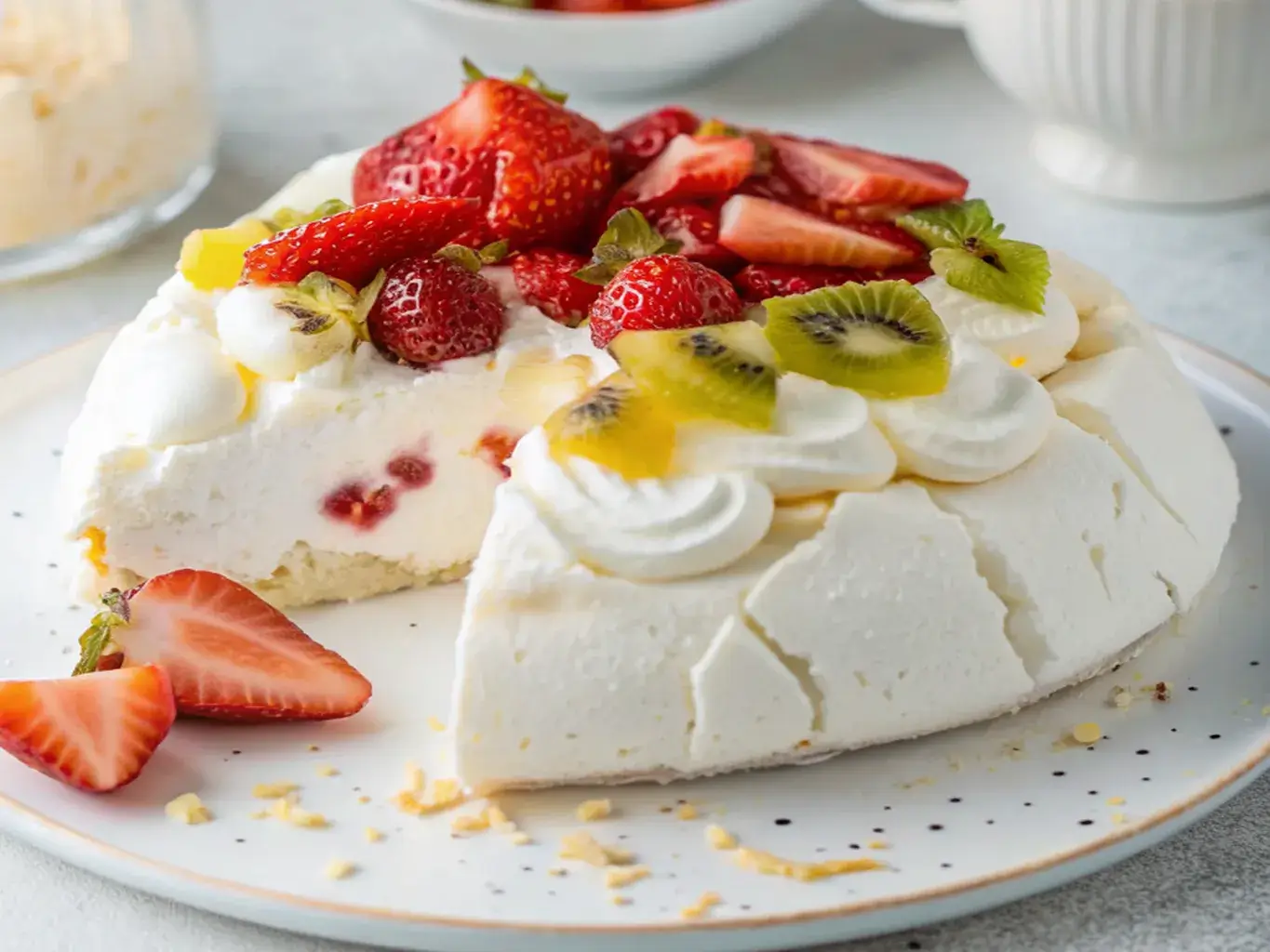 perfect easy pavlova recipe with berries