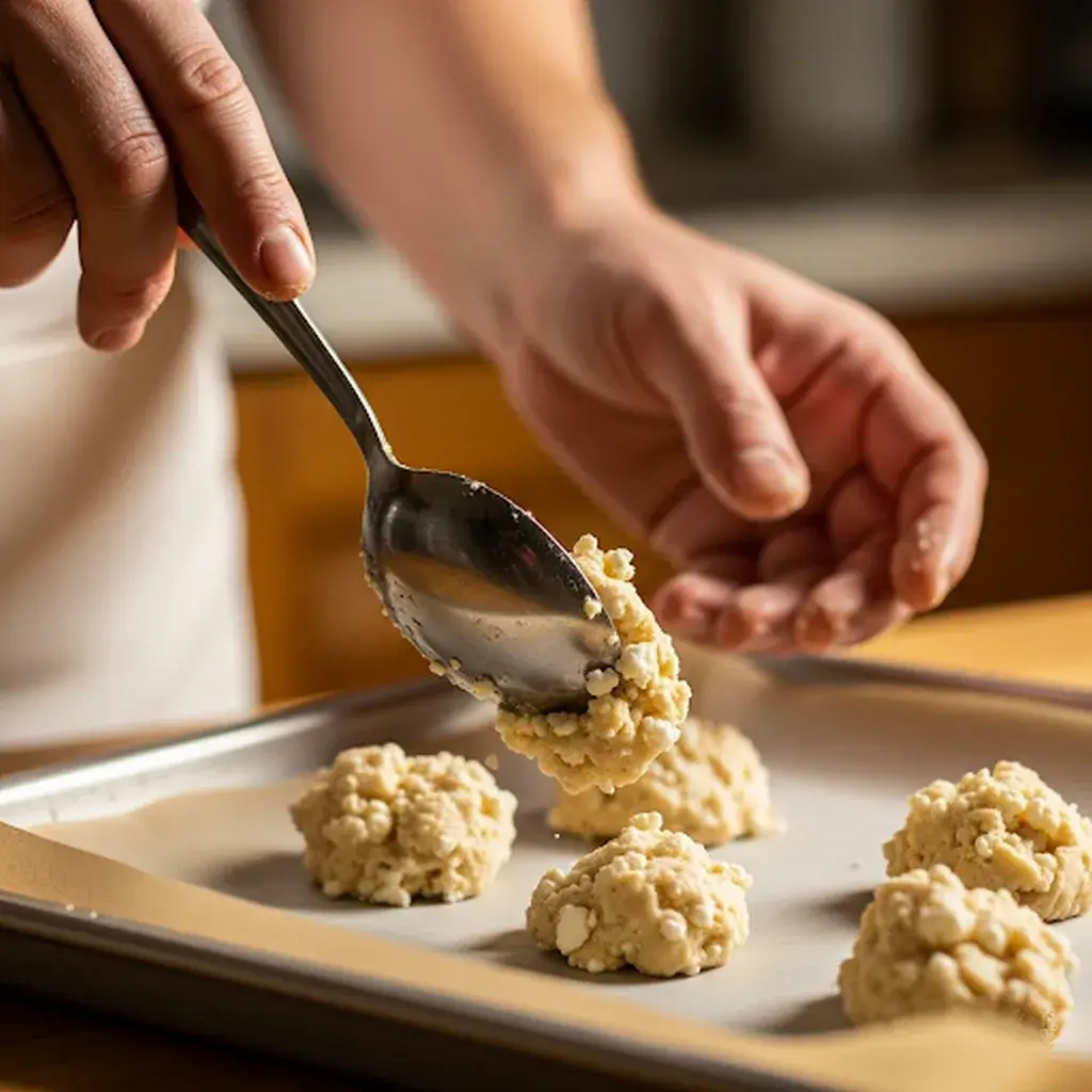 preparing high-protein cottage cheese breakfast biscuits dough
