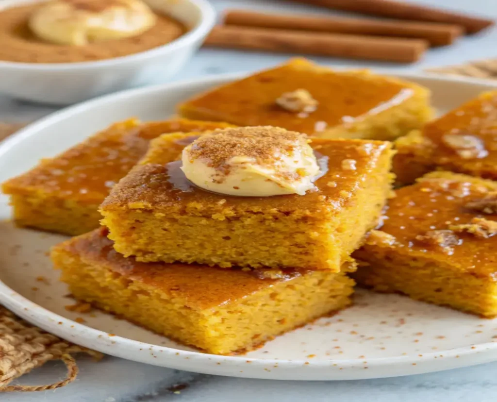 easy Pumpkin Cornbread with Cinnamon Honey Butter recipe