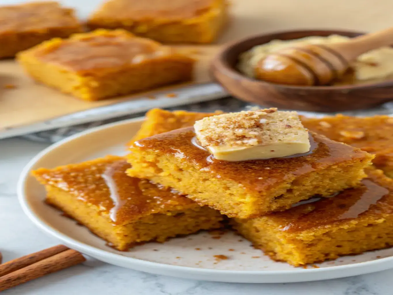 easy Pumpkin Cornbread with Cinnamon Honey Butter recipe