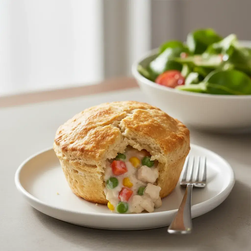 serving a single mini chicken pot pie