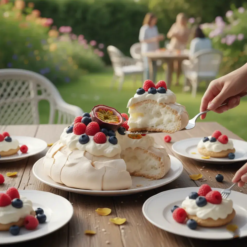 serving a beautiful pavlova recipe