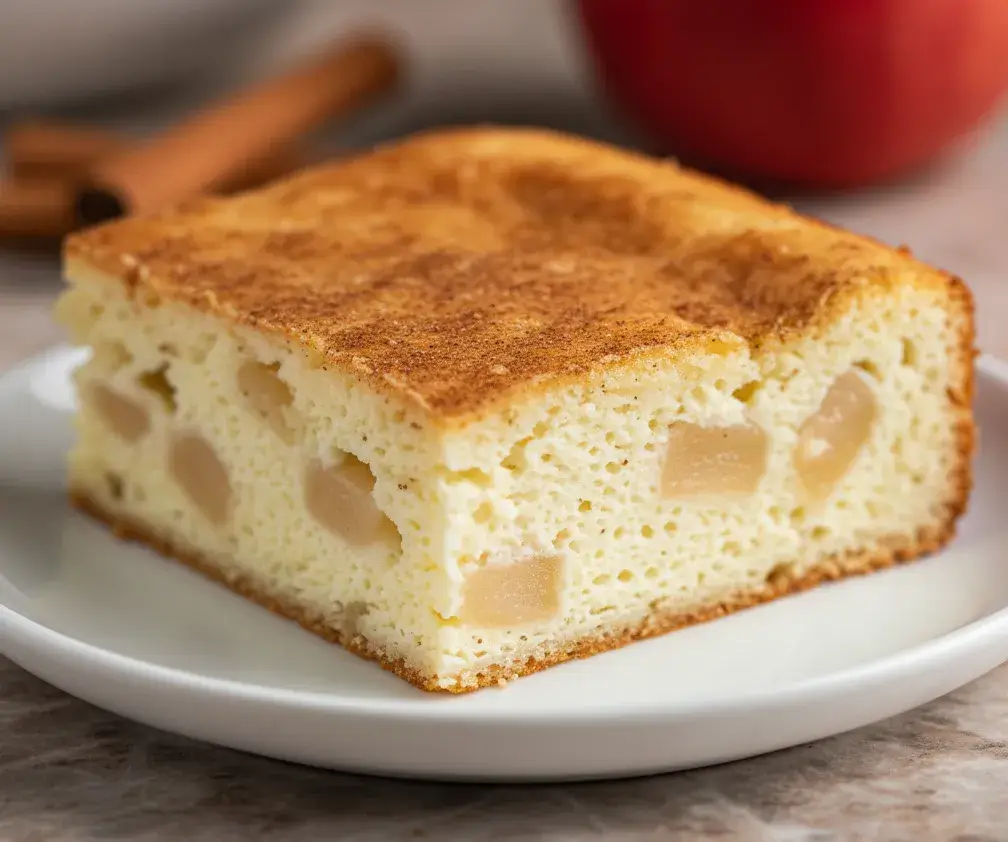 slice of healthy apple cinnamon cottage cheese bake