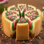 finished-christmas-sugar-cookie-cheesecake-decorated