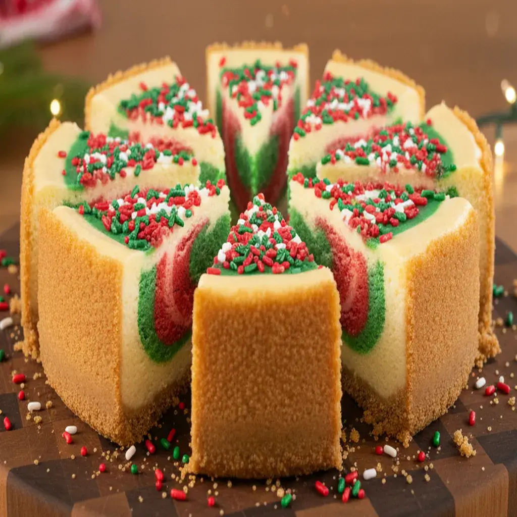 finished-christmas-sugar-cookie-cheesecake-decorated