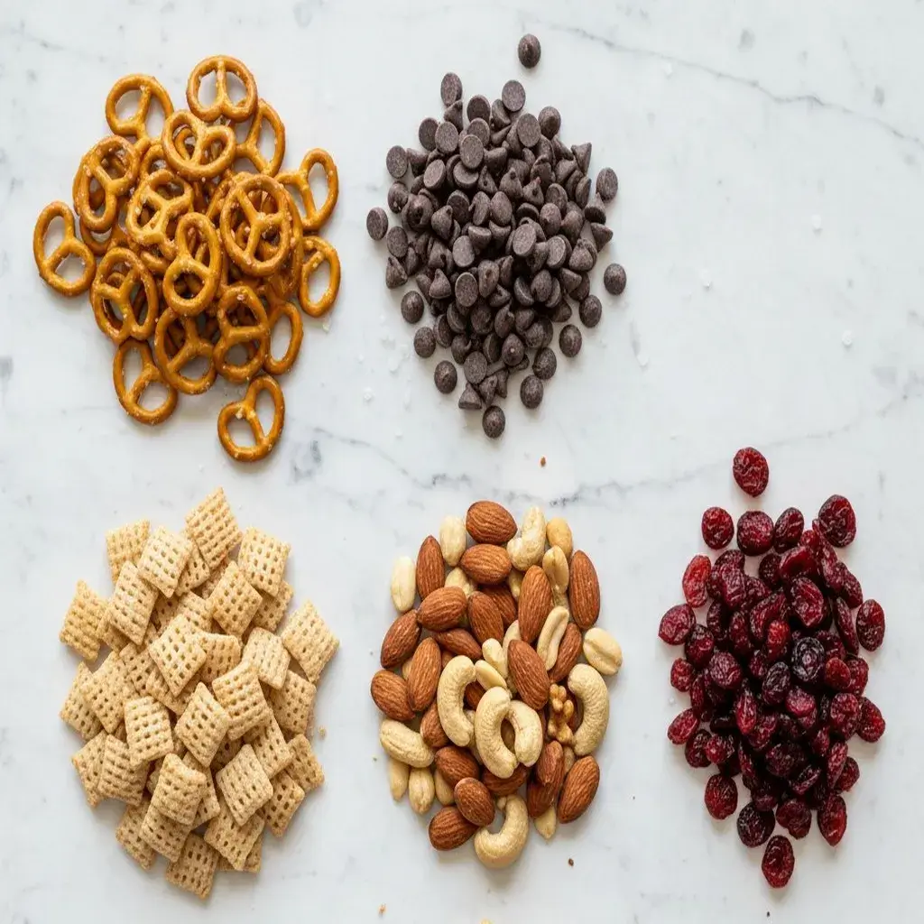 ingredients for sweet and salty snack mix recipes