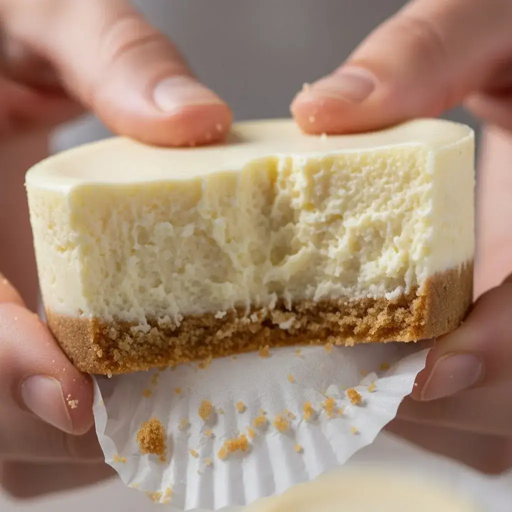 inside a creamy no bake mini cheesecake