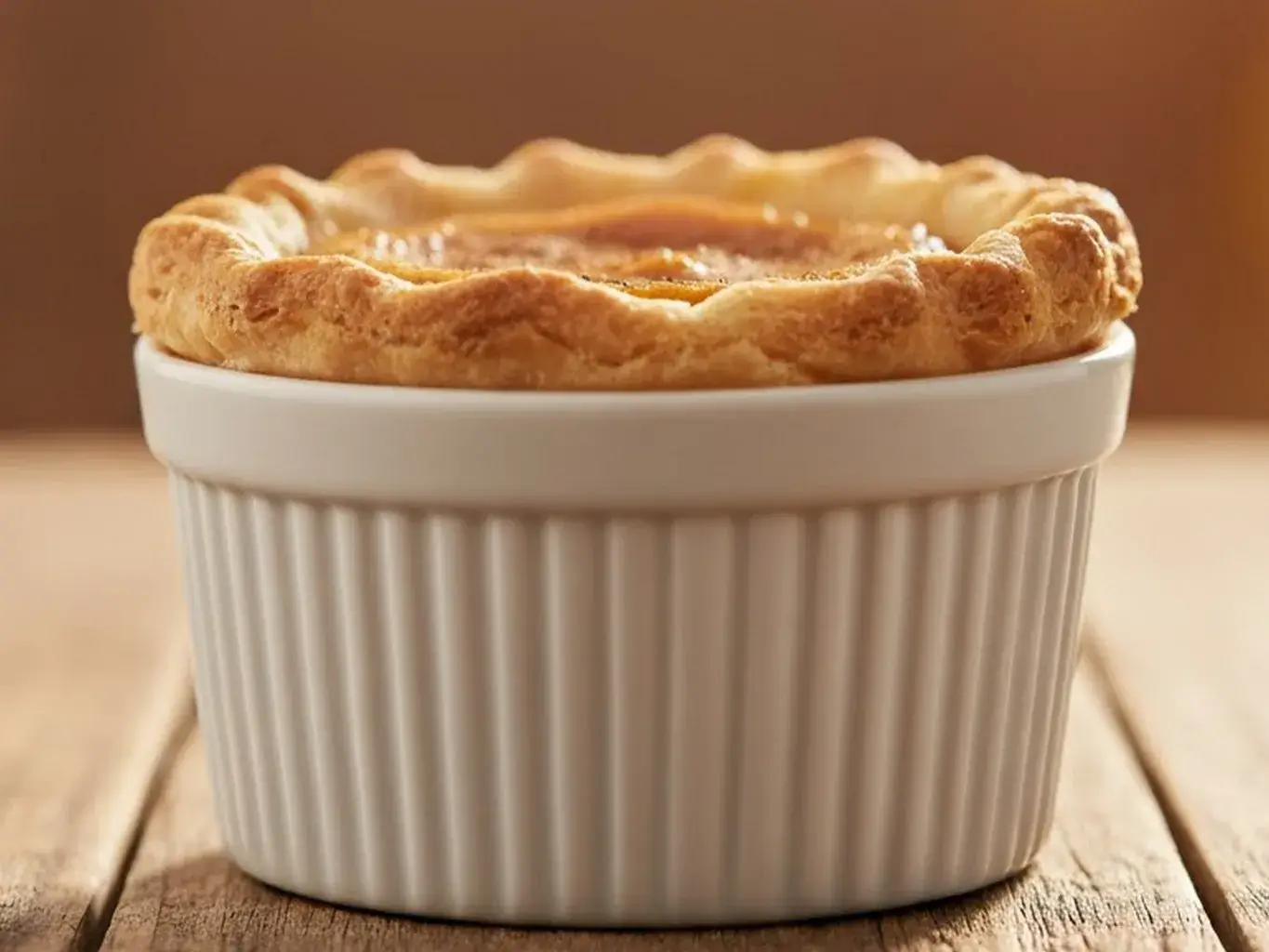fresh-baked mini pumpkin pie cups on a wooden table