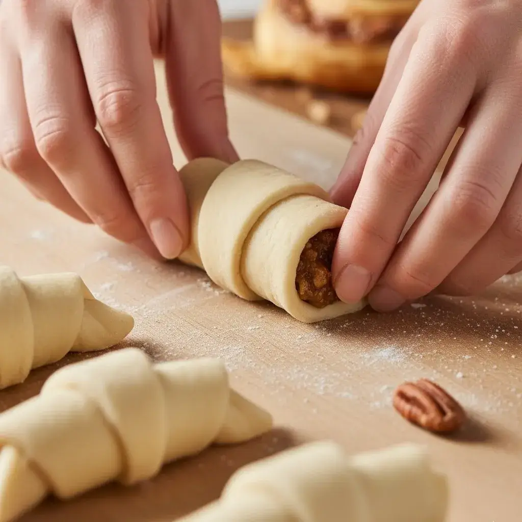 Gently roll up each crescent
