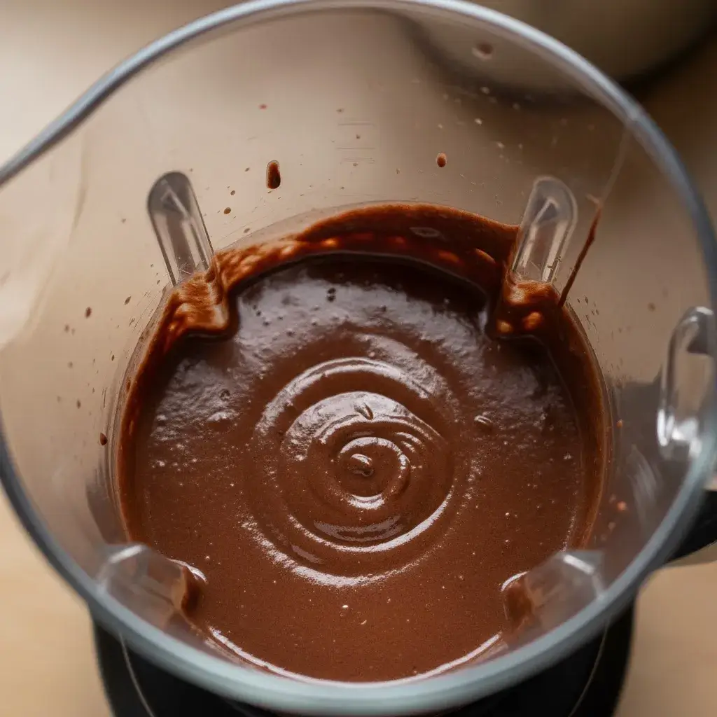blending vegan chocolate avocado mousse