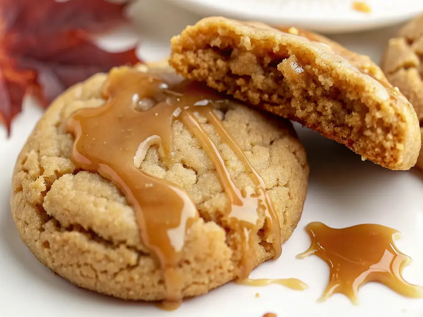 stack of soft brown sugar maple cookies