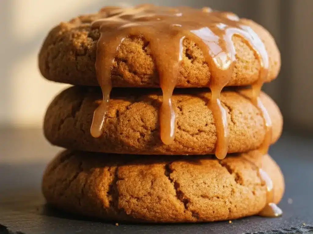 stack of soft brown sugar maple cookies