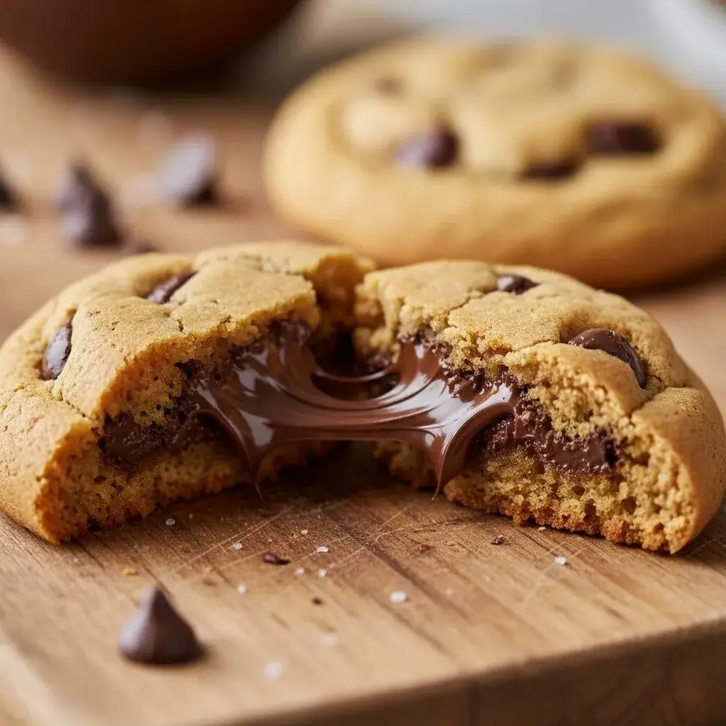 chewy interior of a gluten free dairy free chocolate chip cookie