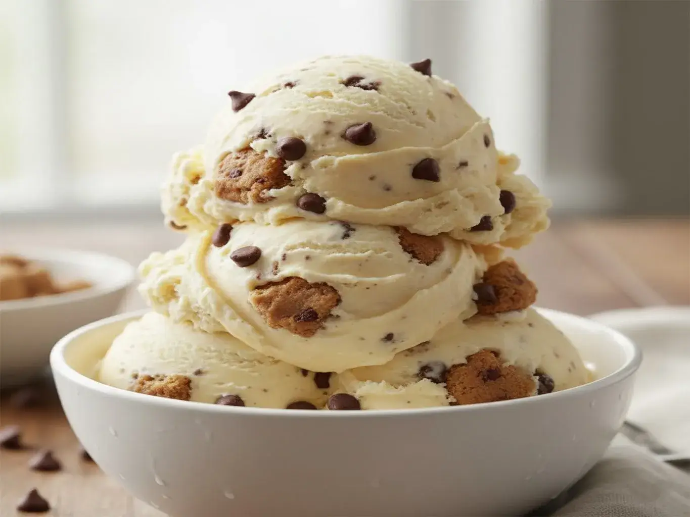 creamy homemade chocolate chip cookie dough ice cream