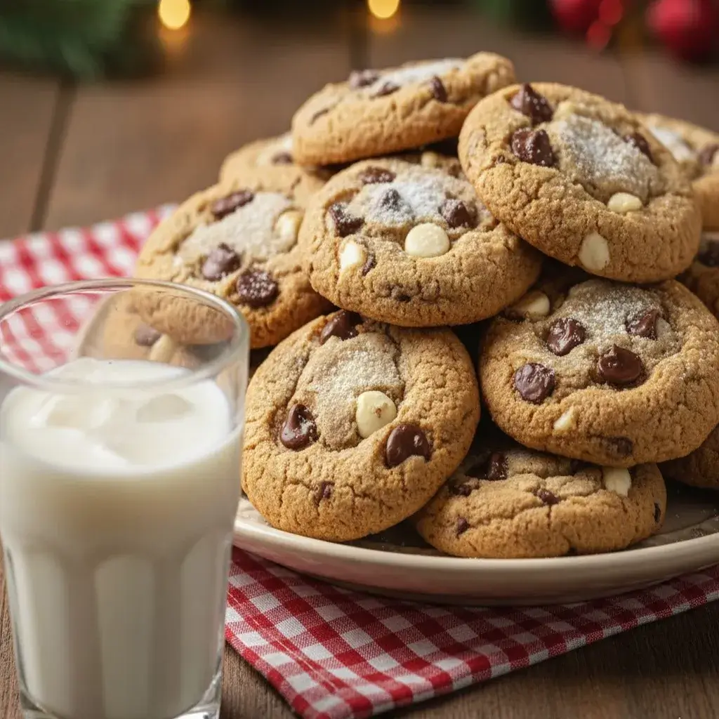 serving platter of christmas cookies for santa