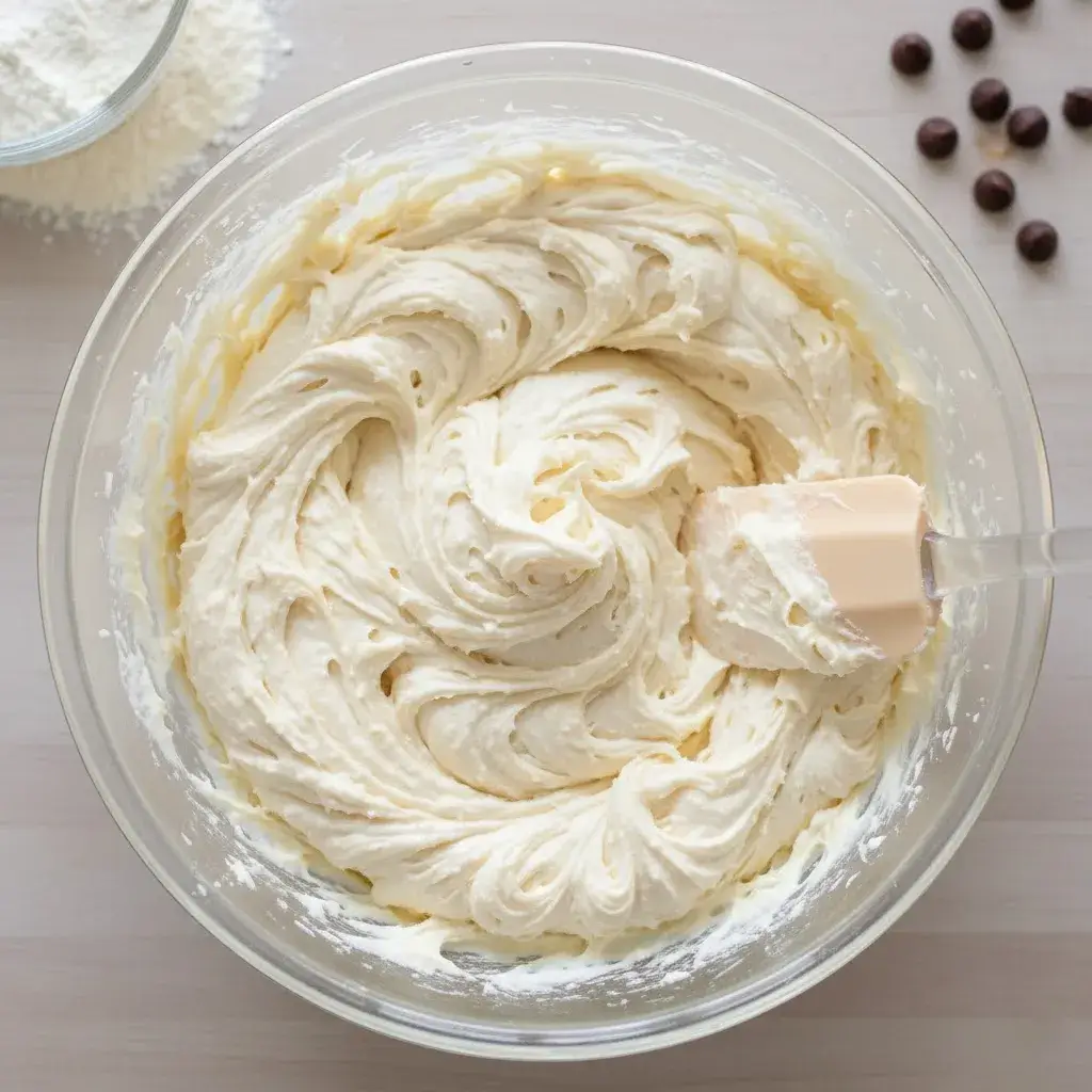 creaming butter and sugar for einkorn cookies