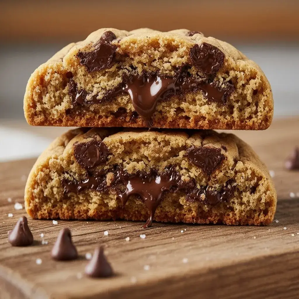 chewy interior of an einkorn chocolate chip cookie