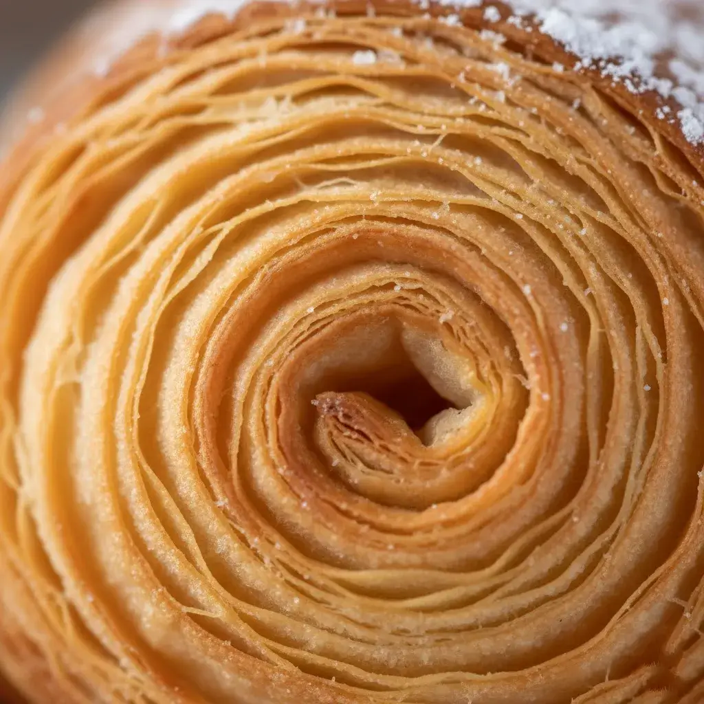 flaky layers of a cornetto pastry