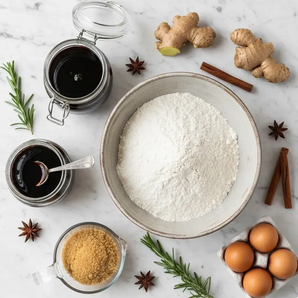 ingredients for gluten free gingerbread cake recipe