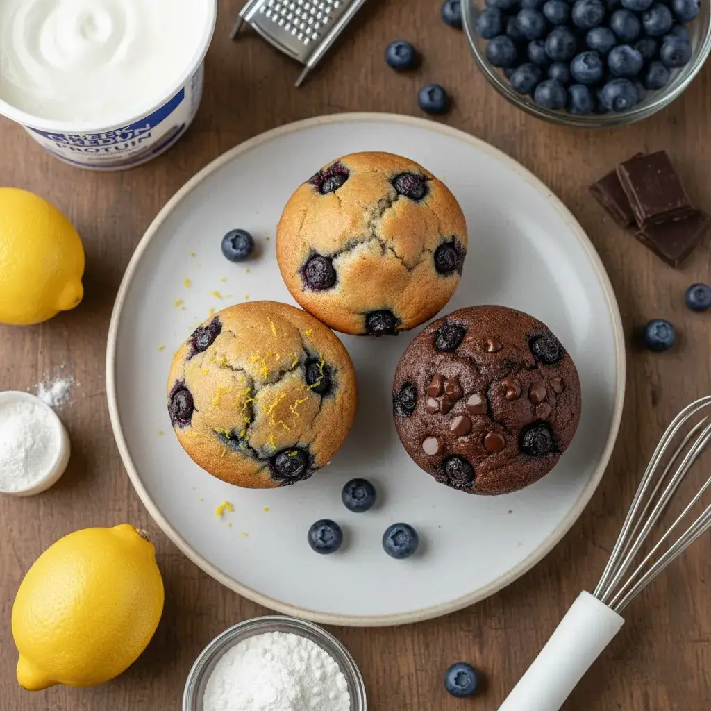 variations of high protein blueberry muffins
