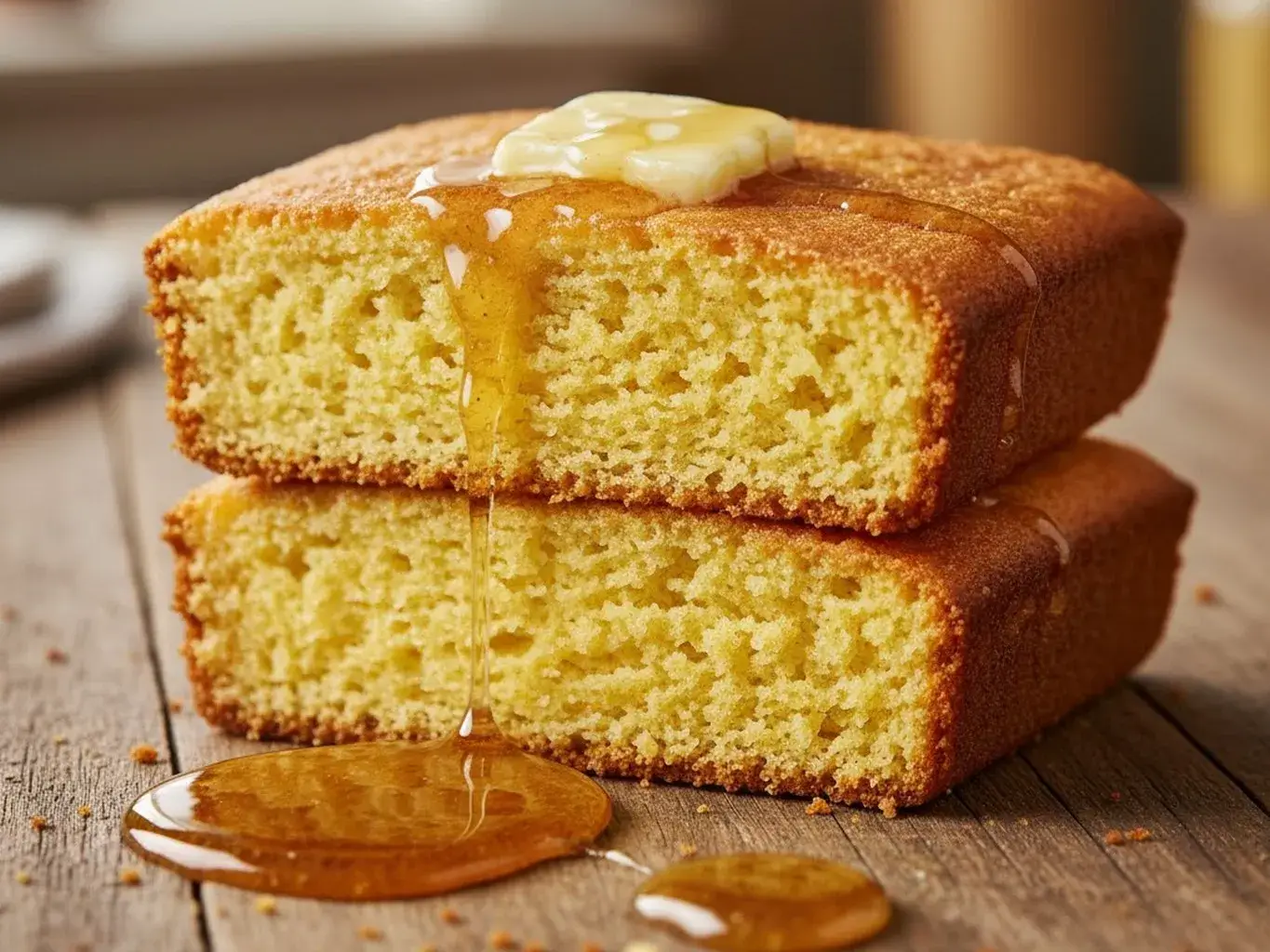 homemade cornbread without cornmeal slice