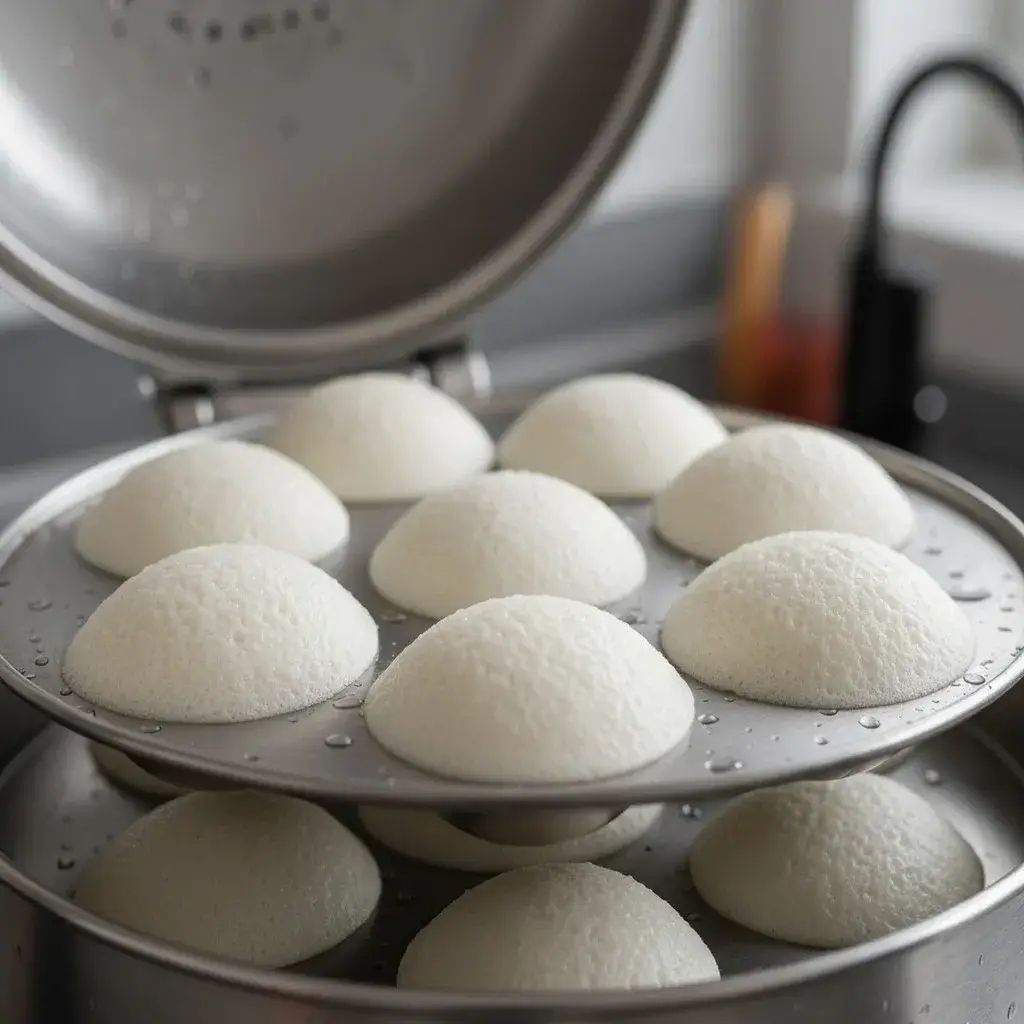 steaming-idli-cakes-in-mold
