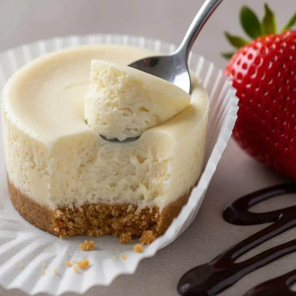 inside a creamy no bake mini cheesecake