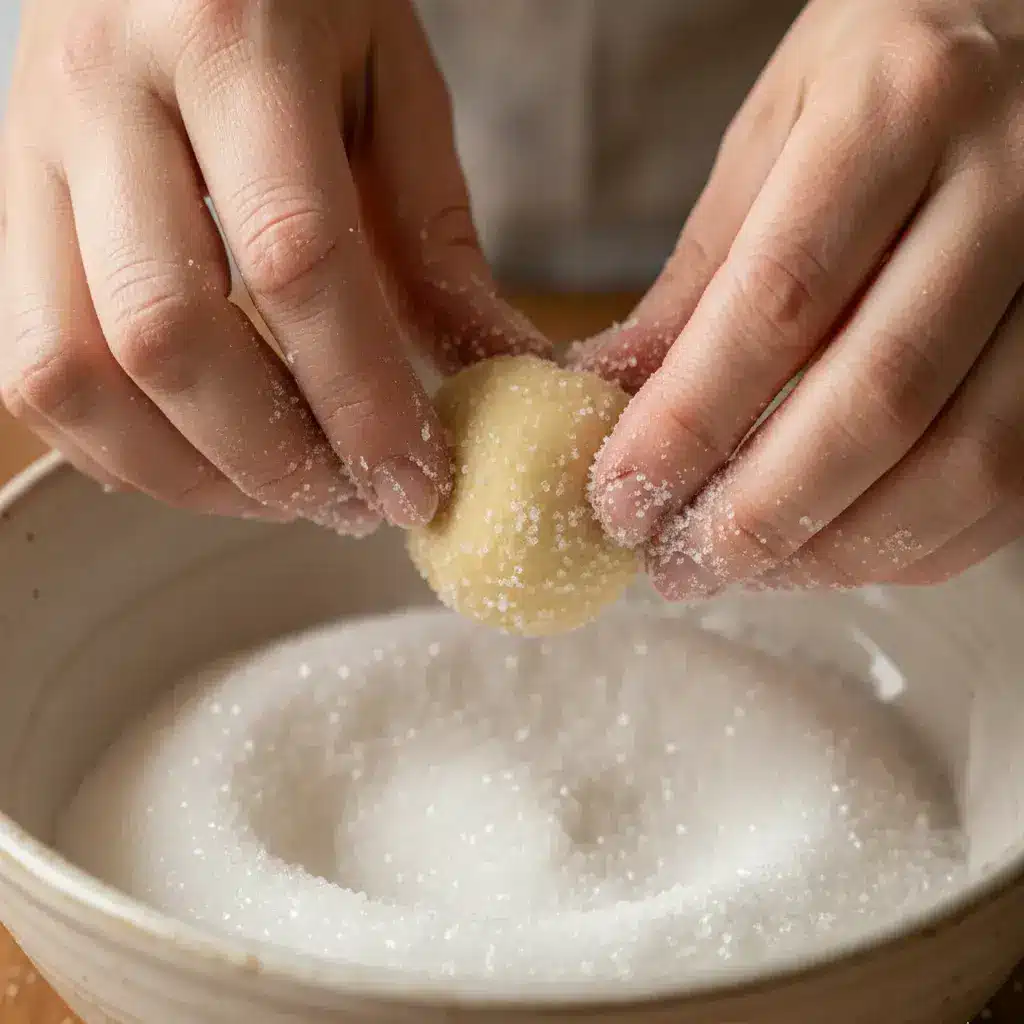 rolling dough for addicting mini sugar cookies