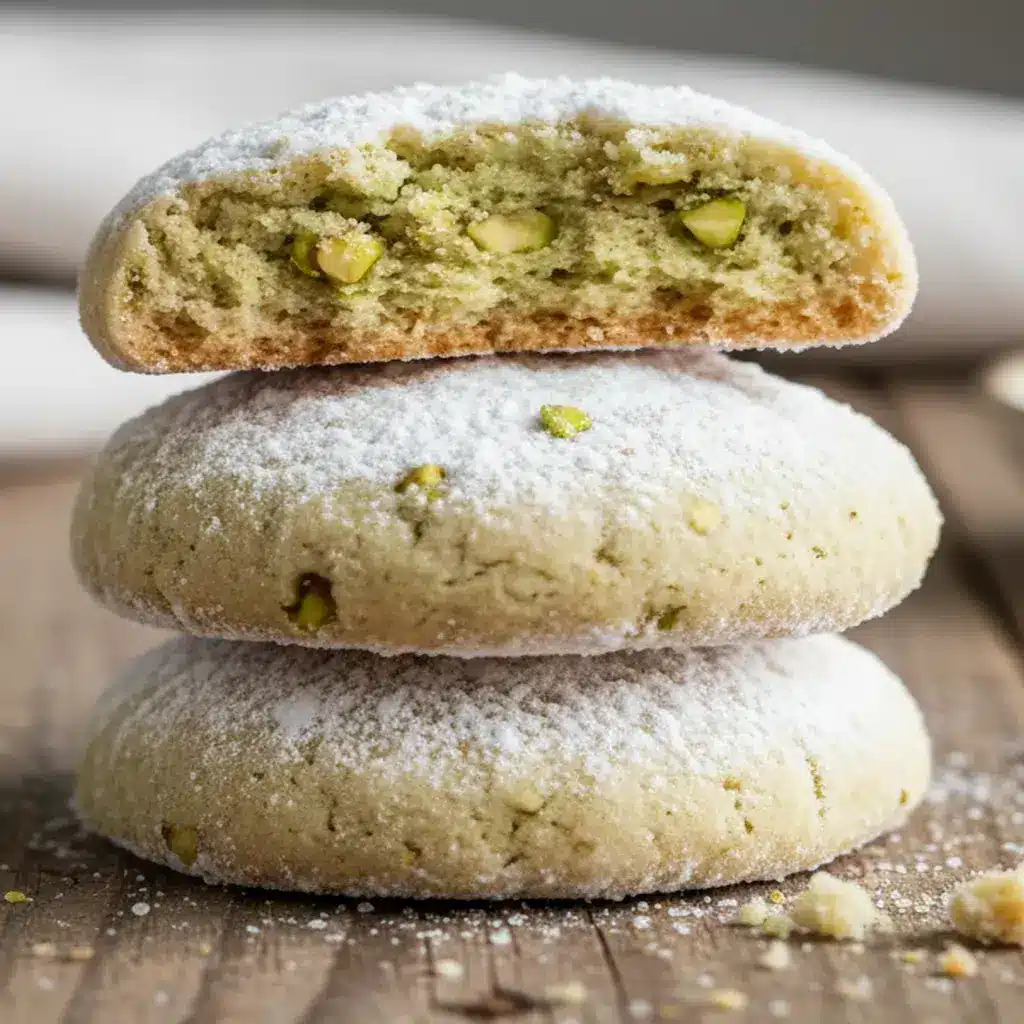 serving pistachio wedding cookies