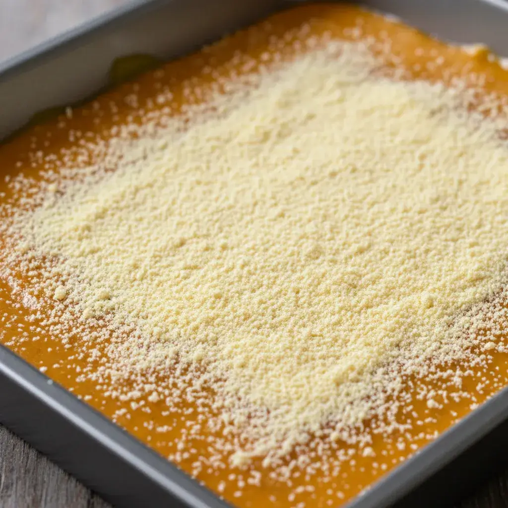pumpkin-dump-cake-layers-in-pan