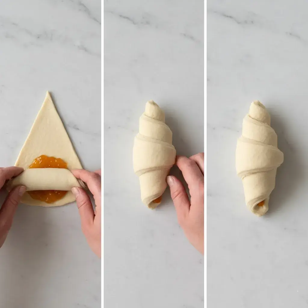 how to shape a cornetto pastry