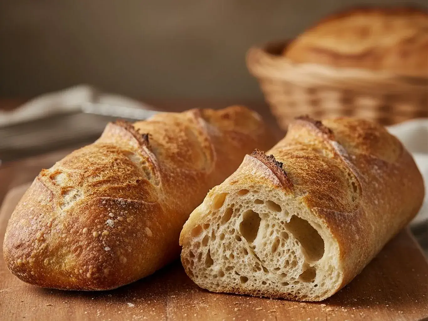 perfect crusty homemade sourdough baguette recipe