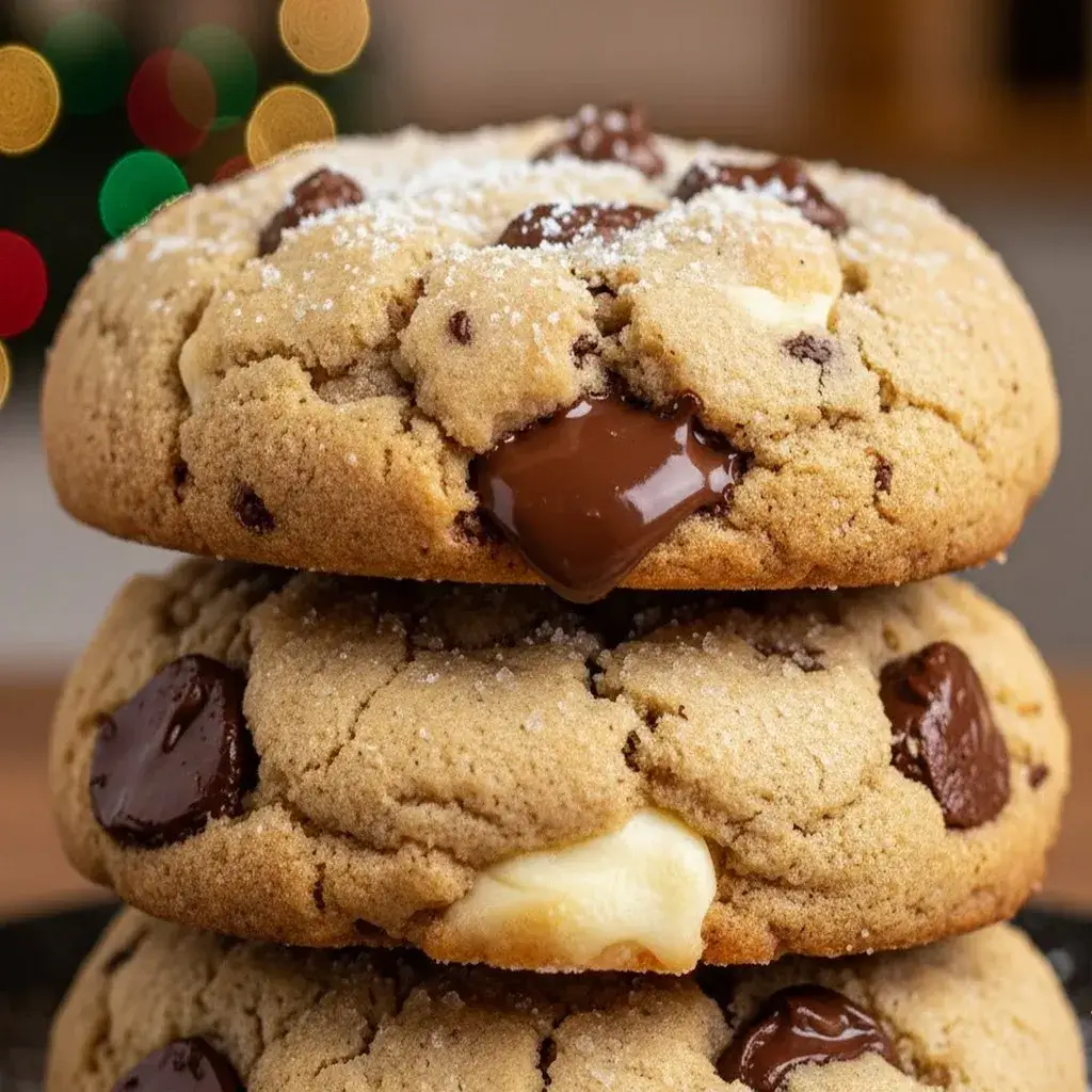 soft interior of christmas chocolate chip cookie