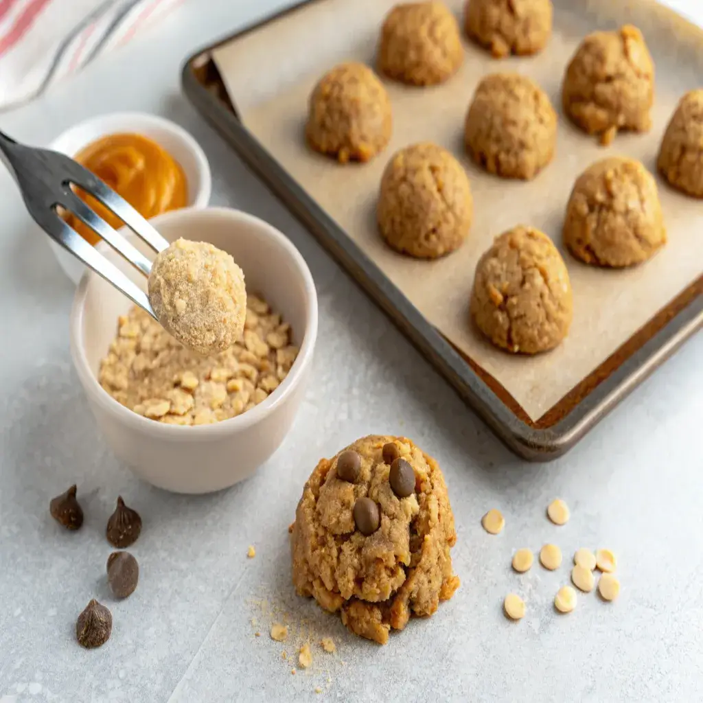 making-criss-cross-pattern-on-peanut-butter-cookie-dough