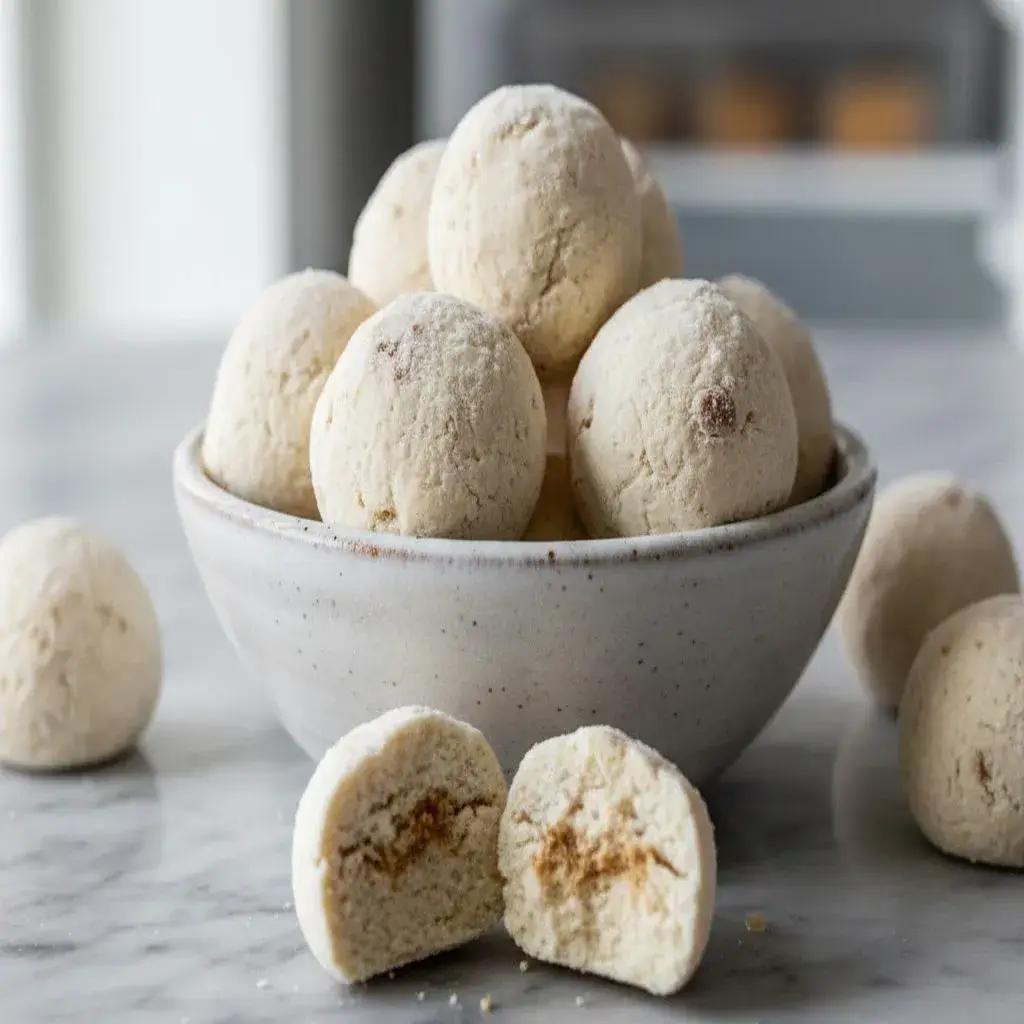 frozen greek yogurt peanut butter bites in a bowl